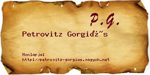 Petrovitz Gorgiás névjegykártya